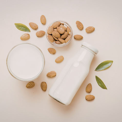 Almond milk made from activated almond butter
