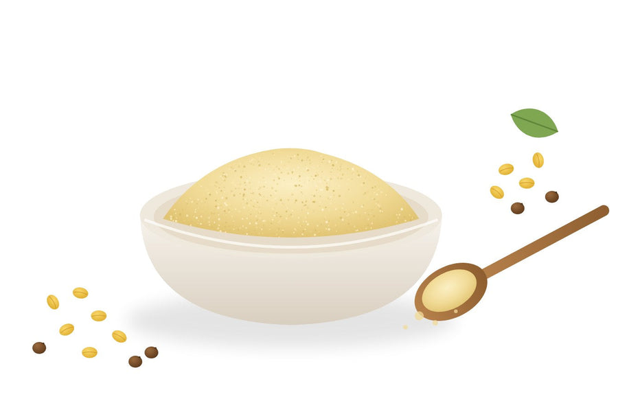 Bowl of besan (gram flour) with split chana dal and kala chana