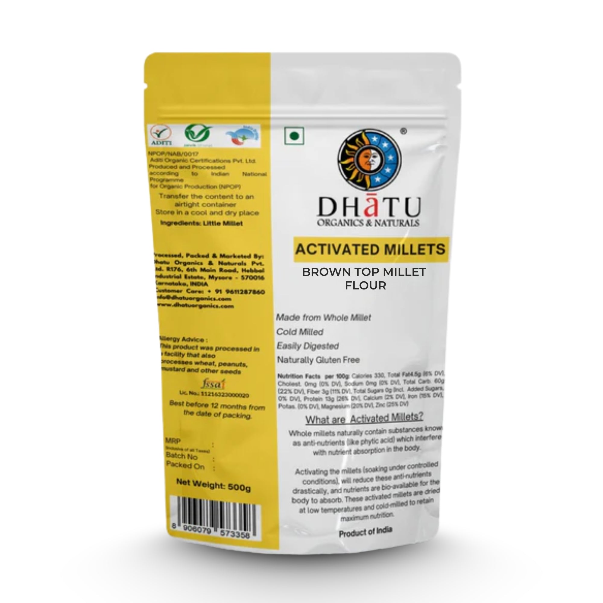 ダイエットフード DELL maru Activated Brown Top Millet Flour (Andu Korralu/Korale) | High