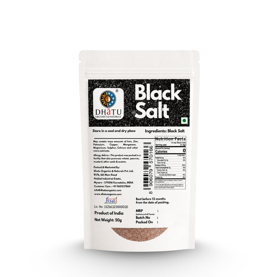 Black Salt (Kala Namak) 50g | Authentic Indian Kala Namak | Chaat & Vegan Cooking