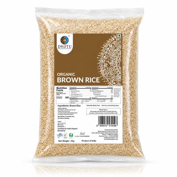 Organic Brown Rice - Sonamasoori 1kg