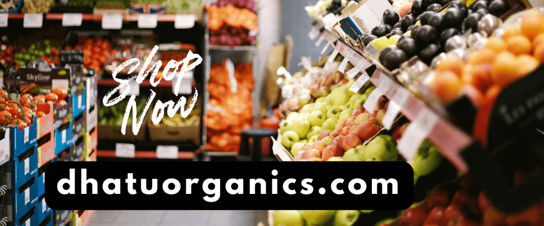 Organic groceries on Dhatu Organics store shelves