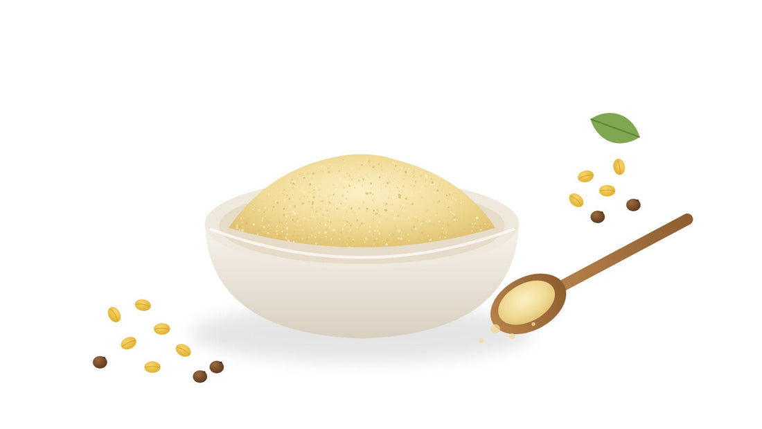 Bowl of besan (gram flour) with split chana dal and kala chana