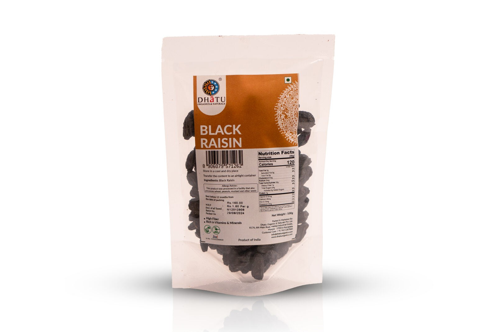 Raisin Black 100g – Dhatu Organics