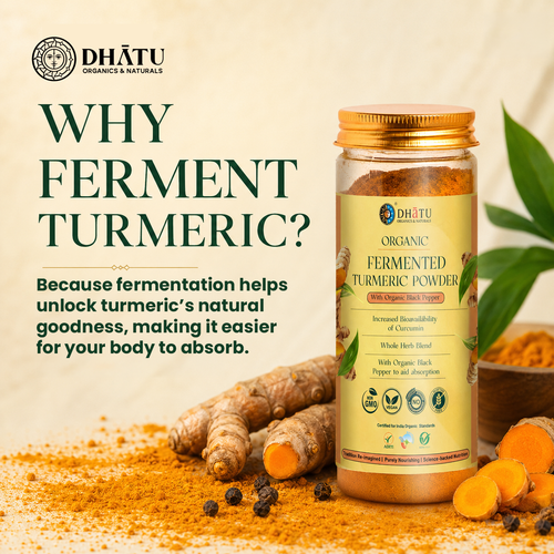 Fermented Turmeric Powder 150g packaging - Dhatu Organics