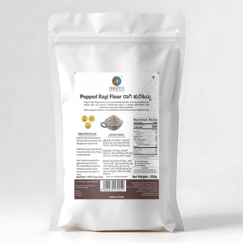 Ragi huri hittu (popped ragi flour) – Dhatu Organics